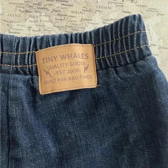 Tiny Whales The Dude Tie Dye Denim Dad Shorts Size 10 EUC - Picture 2 of 4